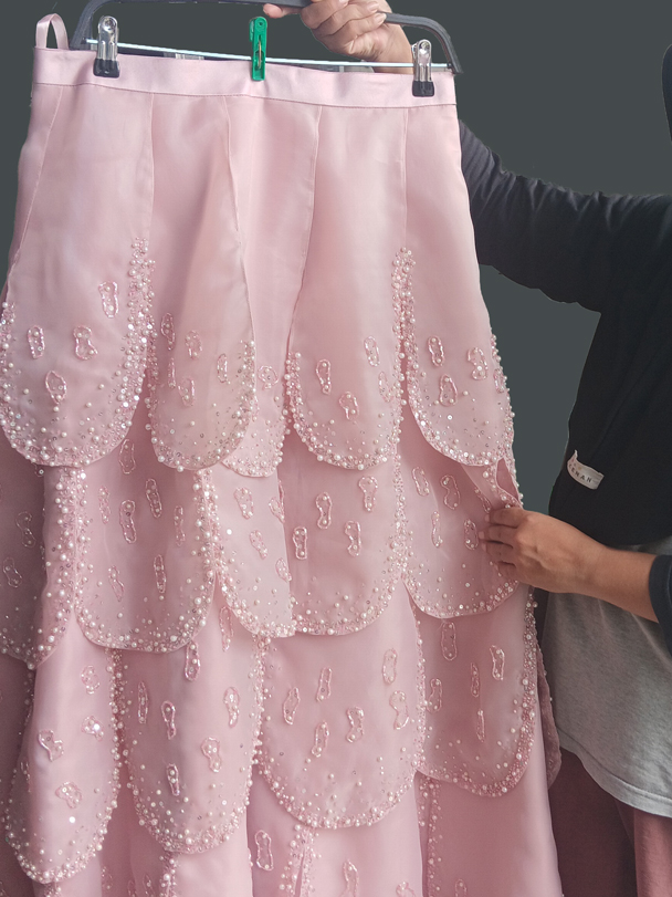 Final inspection wet cleaning traditional kebaya